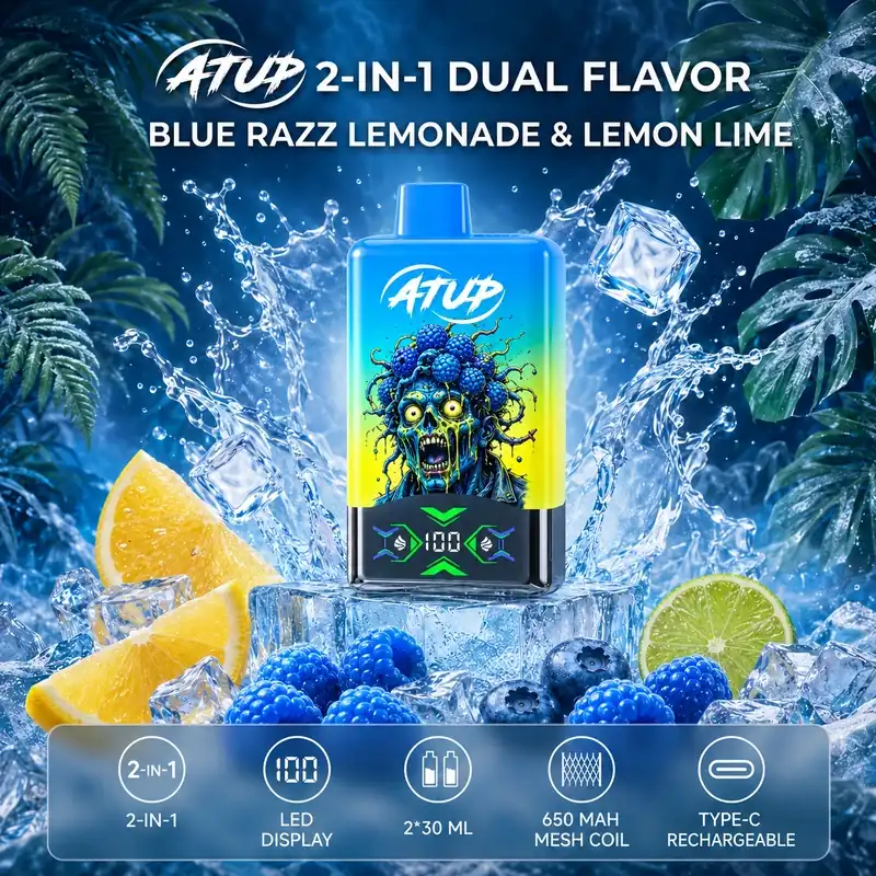 ATUP 60K Blue Razz Lemonade and Lemon Lime disposable vape