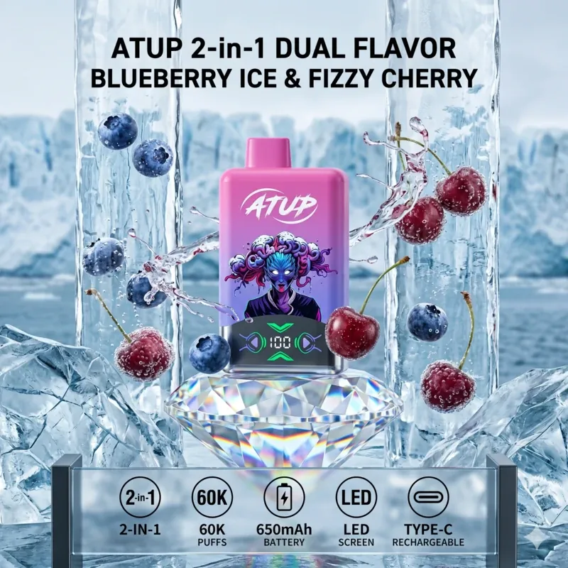 ATUP 60K – Blueberry Ice & Fizzy Cherry
