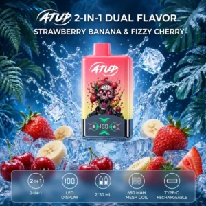 ATUP 60K Strawberry Banana & Fizzy Cherry 2-in-1 Vape