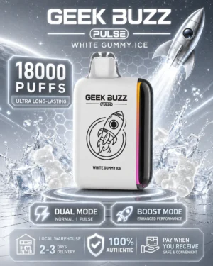 Geek Buzz Pulse 18000 White Gummy Ice vape device